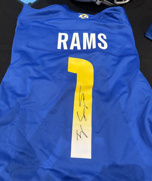 Ty Simpson Autographed Rams Draft Jersey - 1st NFL Auction official sign...