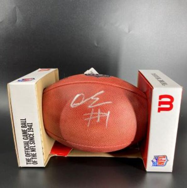 NFL - Chargers Quentin Johnston Signed Authentic Football