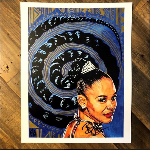 Bianca Belair SIGNED 11 x 14 Rob Schamberger Print