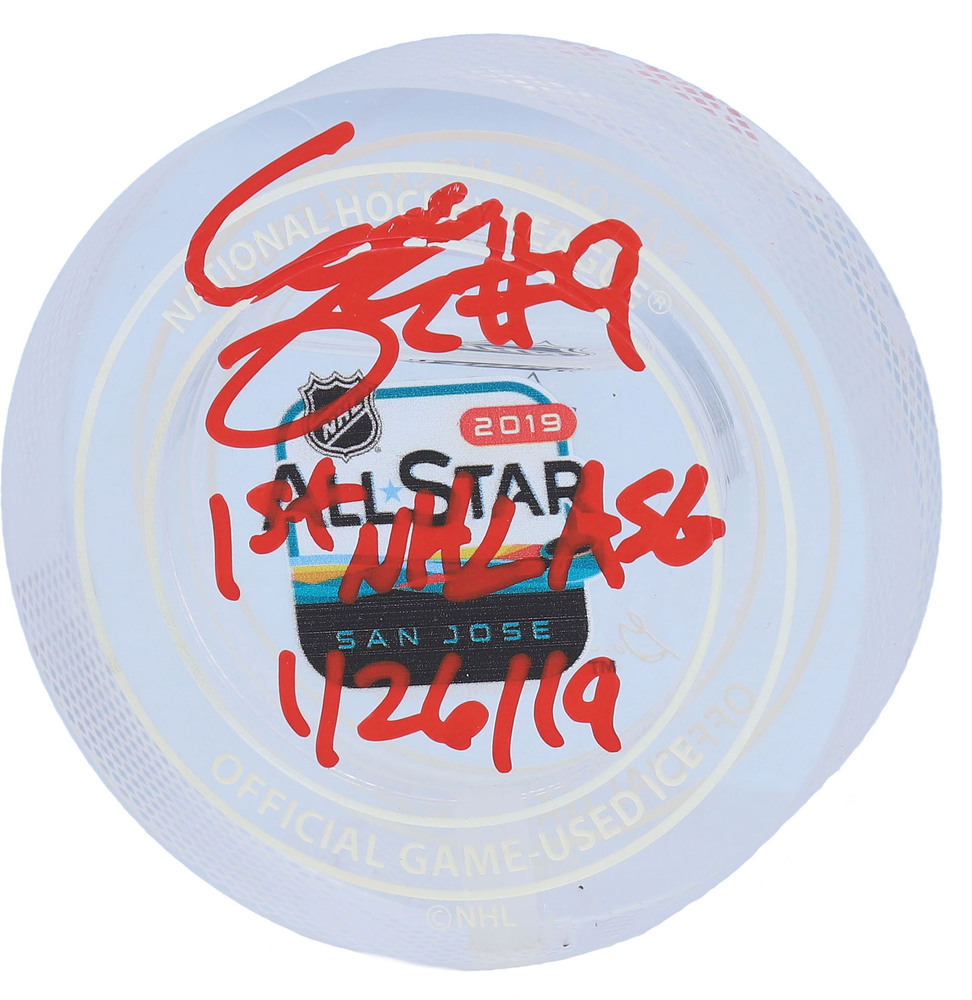 Clayton Keller Arizona Coyotes Autographed 2019 NHL All-Star Game Crystal Puck with
