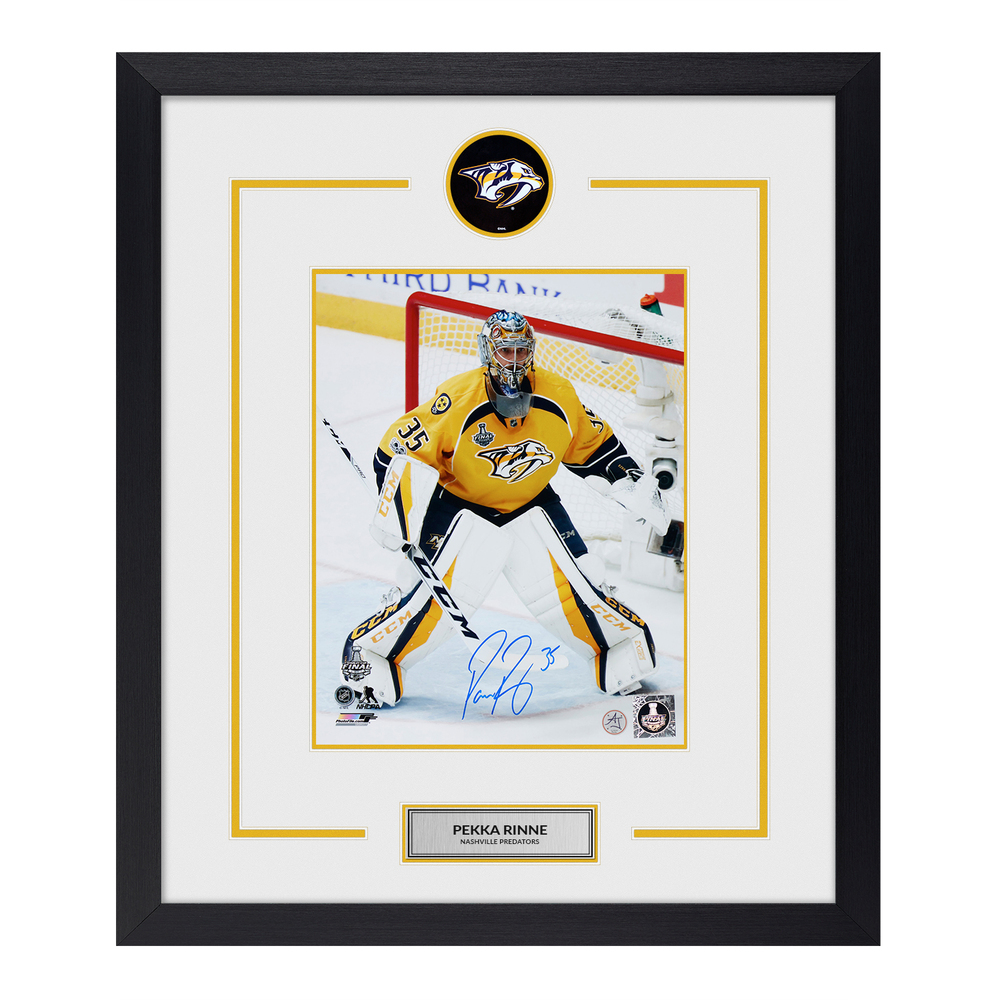 Pekka Rinne Autographed Nashville Predators Puck Logo 23x27 Frame