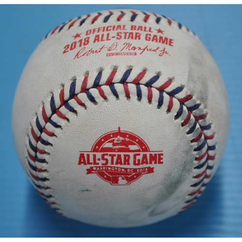 Game-Used Baseball - 2018 All-Star Game - Pitcher - Jose Berrios, Batter - Javier Baez - Ball - Bottom 5