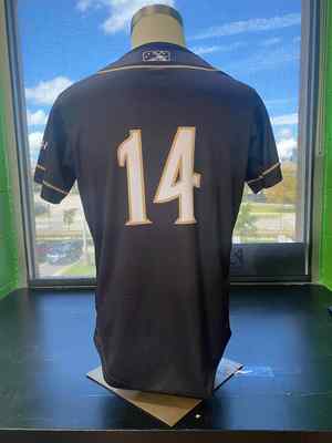 Blaine Knight Game-Worn Norfolk Tides FOX Monarch Jersey Autographed Size 46 #14