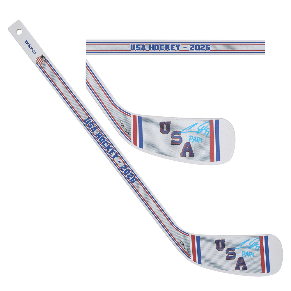 Auston Matthews Toronto Maple Leafs Autographed Team USA 2026 Olympics Mini Wood Stick with 