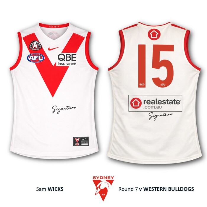 Sam Wicks #15 Sydney Swans 2026 ANZAC Appeal Round Match-Worn Guernsey