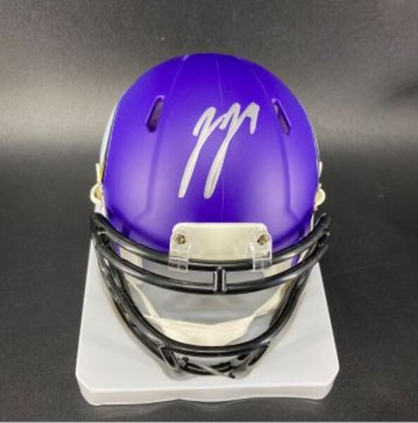 NFL - Vikings JJ McCarthy Signed Mini Helmet