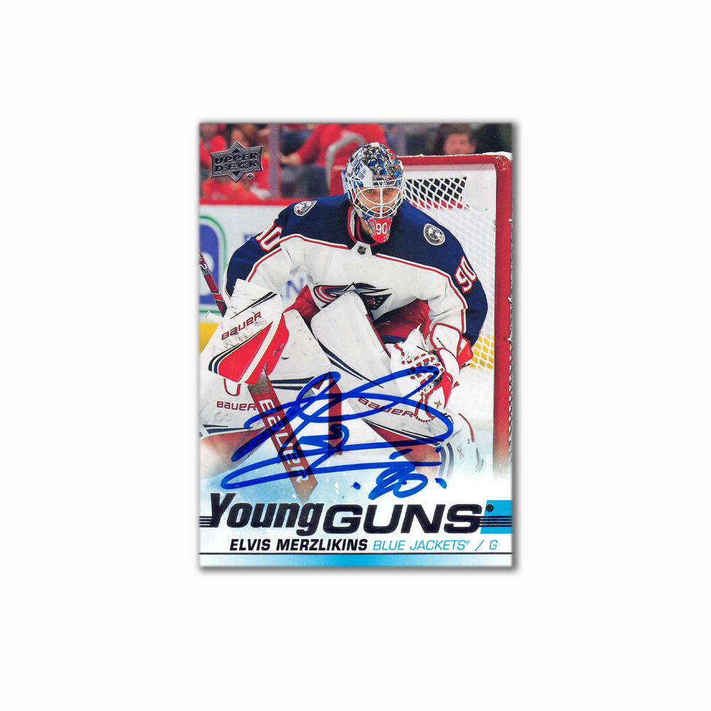 2019-20 UD Young Guns #466 ELVIS MERZLIKINS Autographed Rookie Card