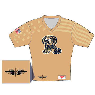 #5 Justin Foscue Military Jersey + Mystery RoughRiders Logo Signed Baseball