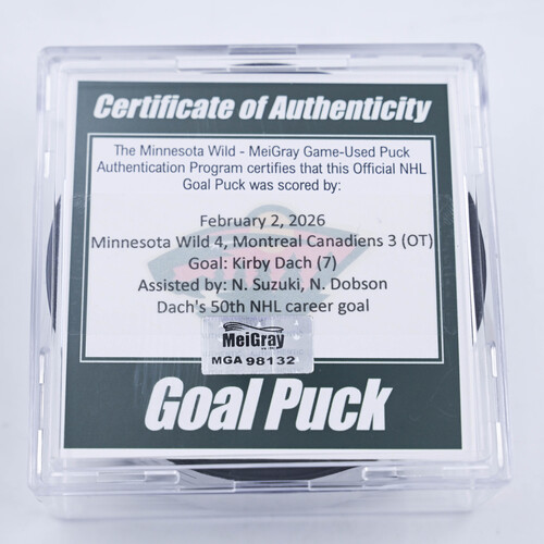 Image of Kirby Dach - Montreal Canadiens - February, 2 2026 at Minnesota Wild (Wild's 25th Anniversary Logo)