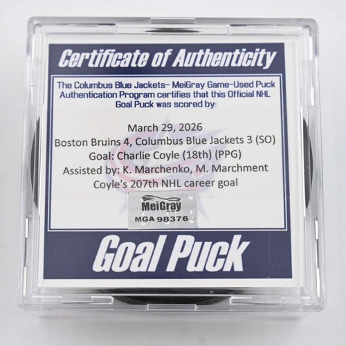 Image of Coyle, Charlie - Columbus Blue Jackets - March 29, 2026 vs. Boston Bruins (Blue Jackets' 25th Anniversary Logo)