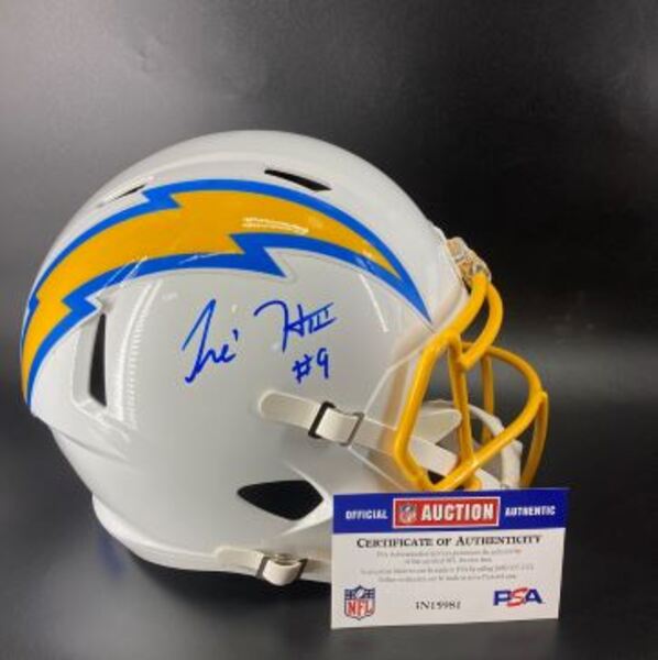 NFL - Chargers Tre Harris Signed Replica Speed Helmet