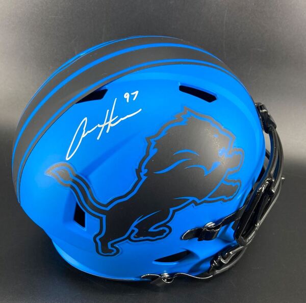 Lions - Aidan Hutchinson Signed Replica Rave Helmet