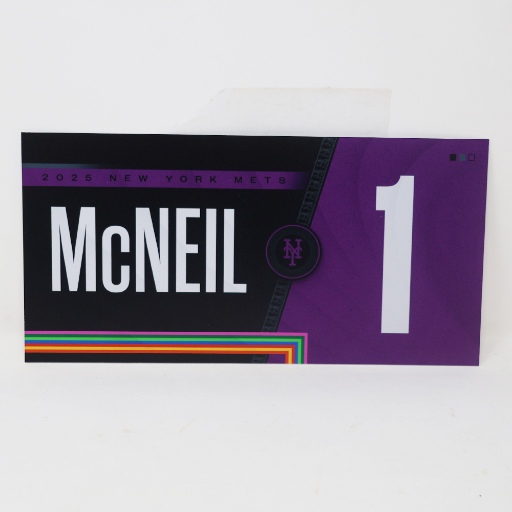 Jeff McNeil - Game-Used City Connect Locker Nameplate