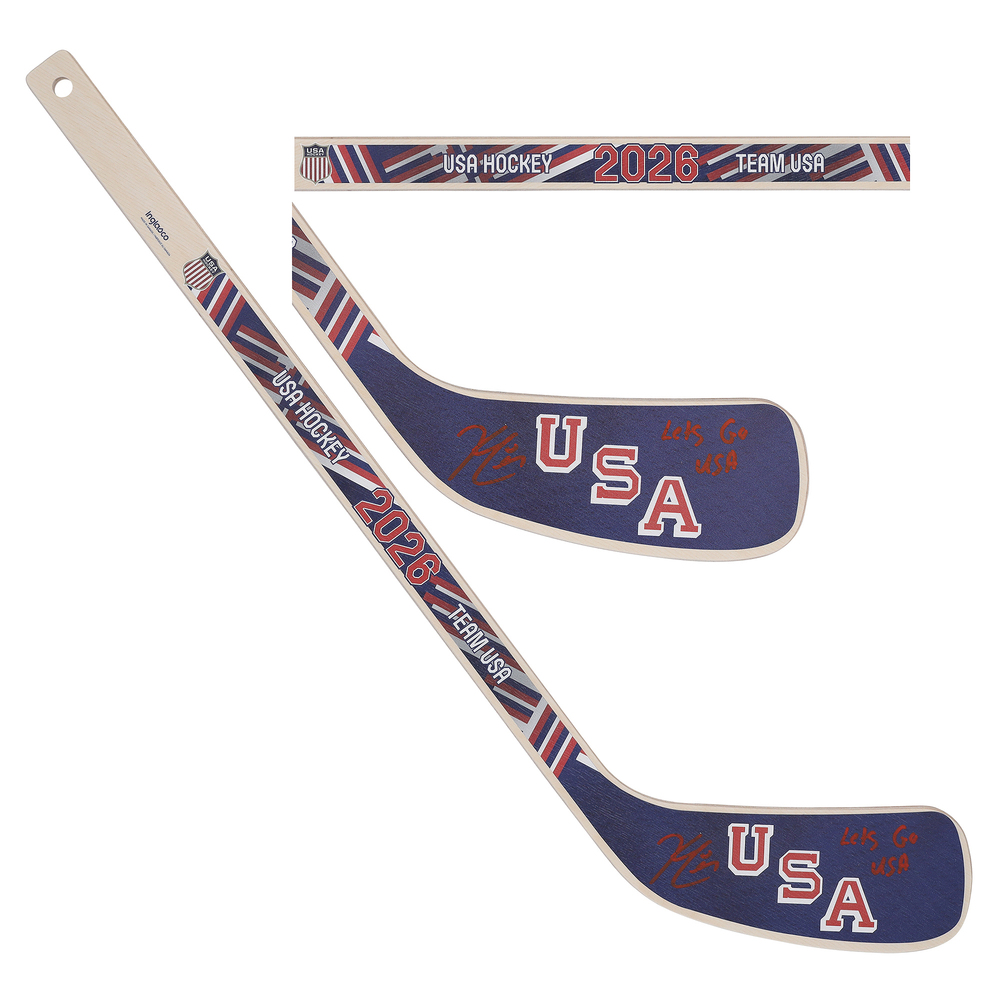 Kyle Connor Winnipeg Jets Autographed Team USA 2026 Olympics Mini Wood Stick with 