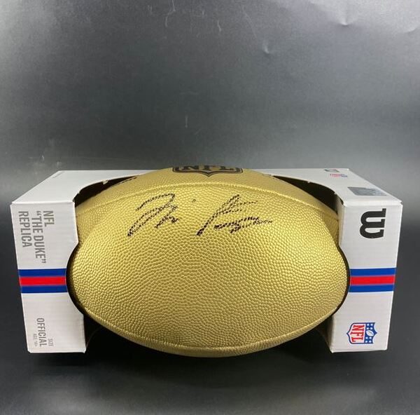 NFL - Vikings Tai Felton Signed Gold Composite Football
