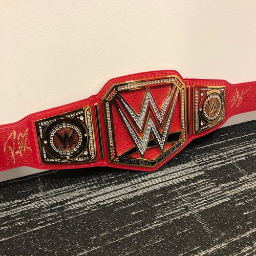 Brock Lesnar & Paul Heyman SIGNED WWE Universal Championship Replica Title