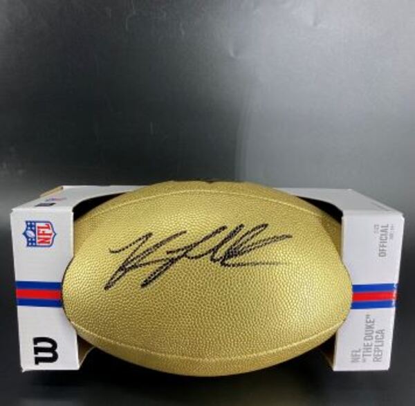 NFL - Titans Keldric Faulk Signed Gold Composite Football