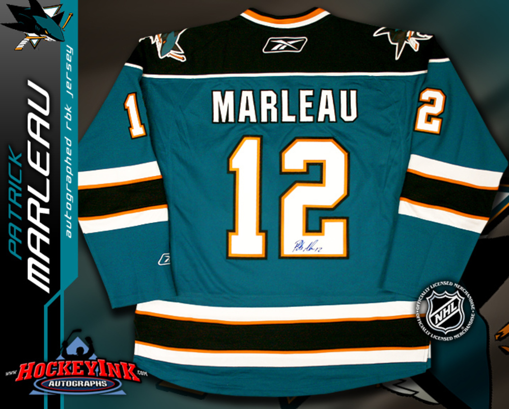 PATRICK MARLEAU Signed RBK Premier San Jose Sharks Teal Jersey