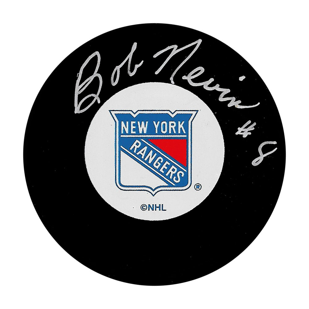 Bob Nevin Autographed New York Rangers Puck