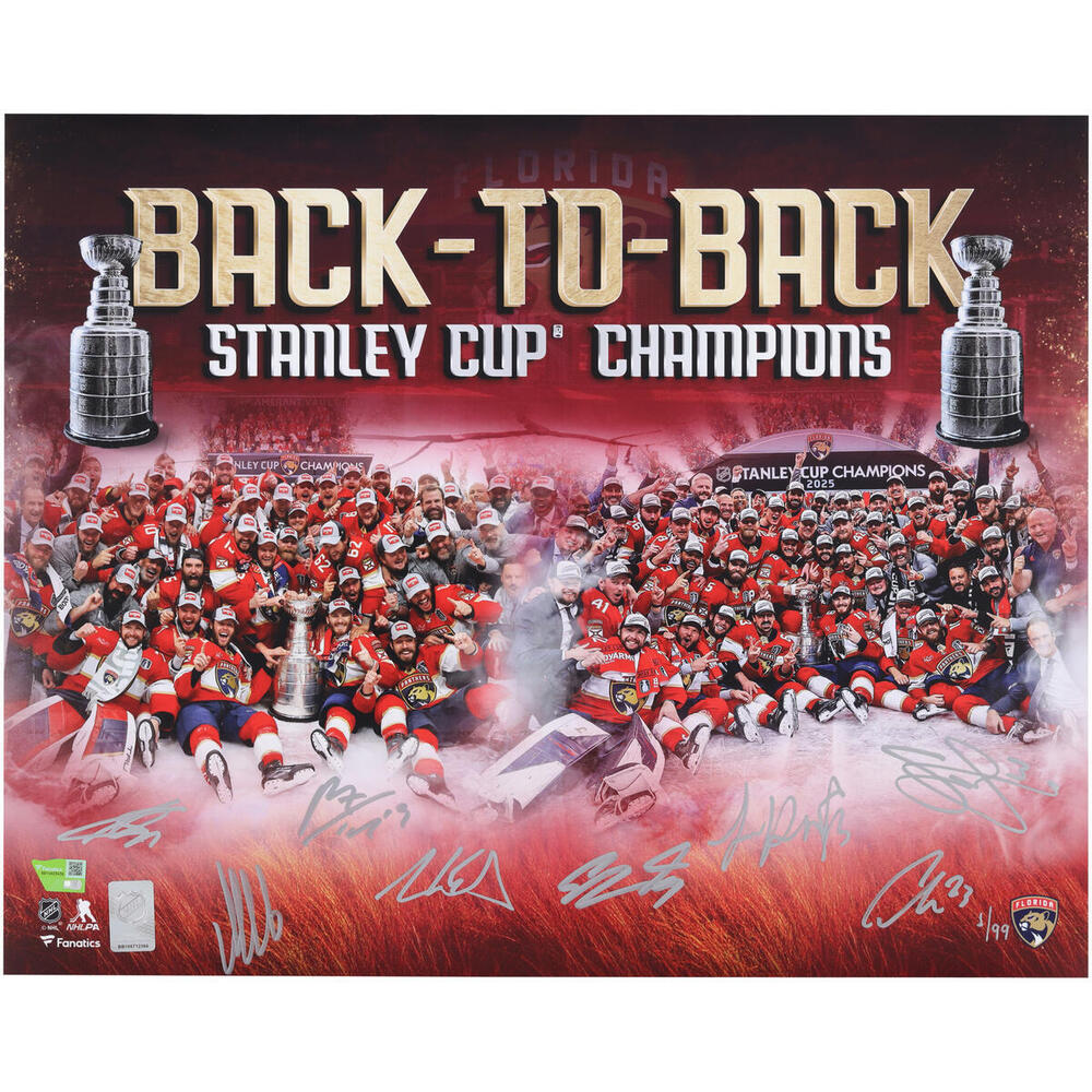 Florida Panthers Autographed Back To Back Stanley Cup Champions 16