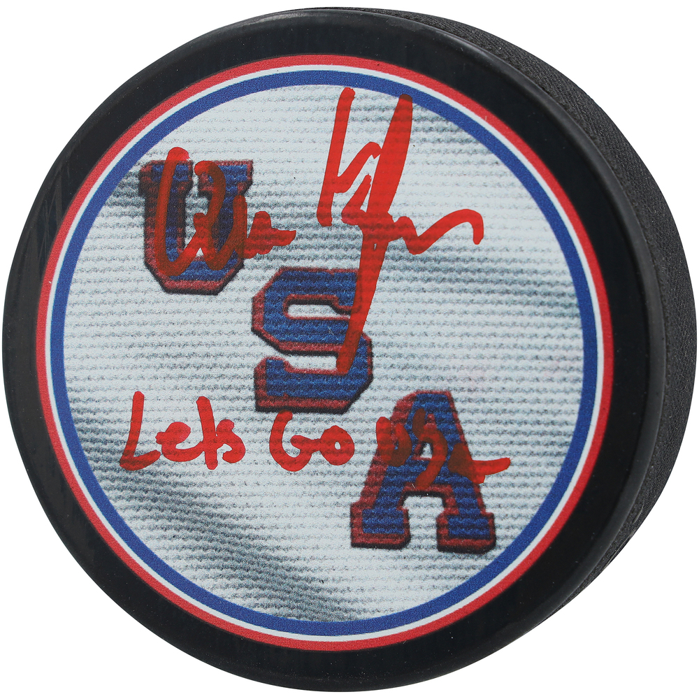 Quinn Hughes Minnesota Wild Autographed Team USA 2026 Olympics Hockey Puck with 