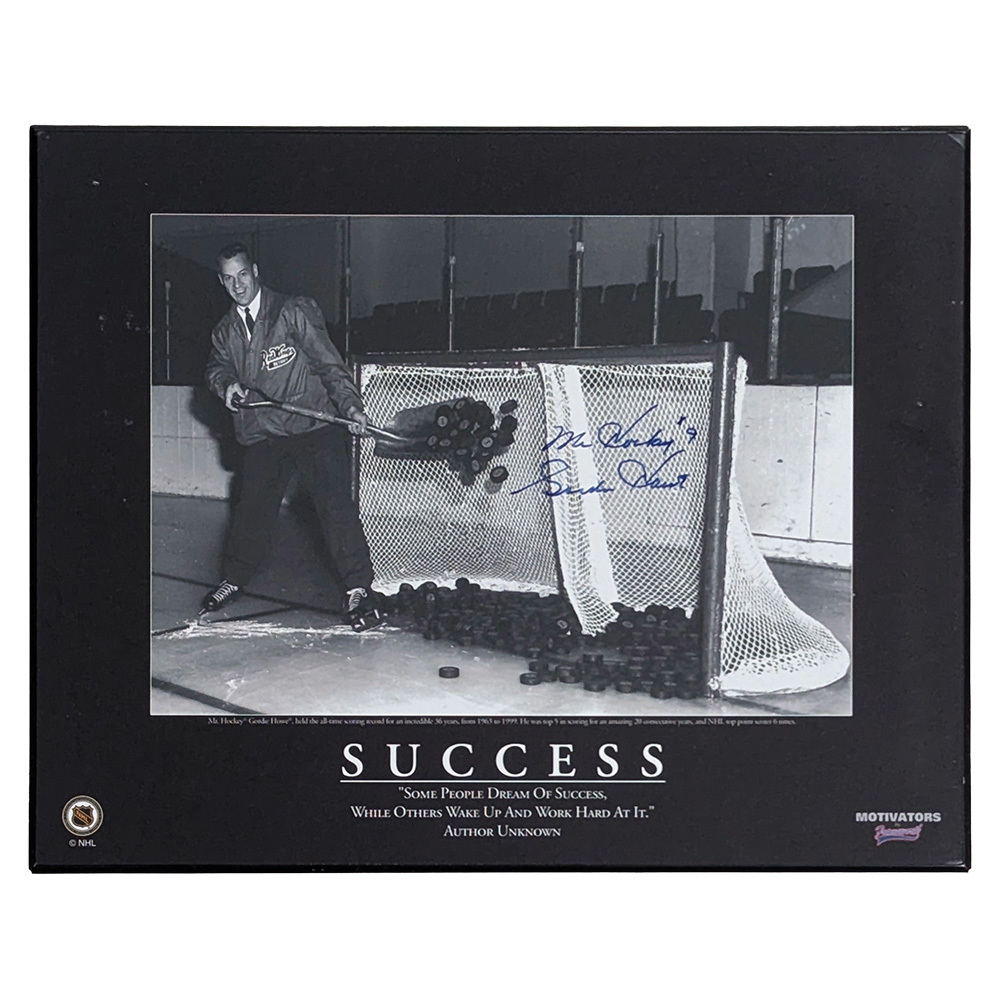 Gordie Howe Autographed 8X10 Motivational Plaque