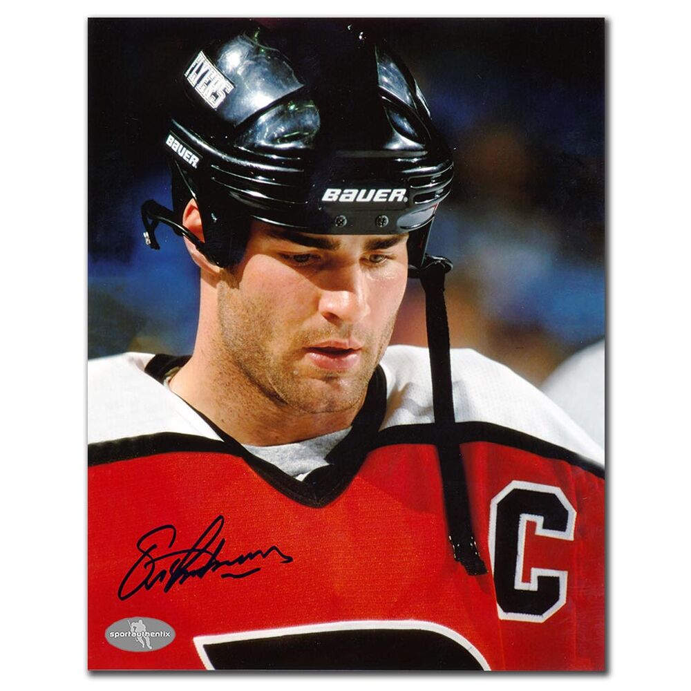 Eric Lindros Autographed Philadelphia Flyers 8x10 Photo - Captain Close-Up
