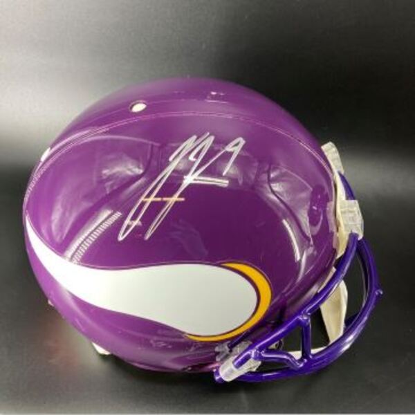 NFL - Vikings JJ McCarthy Signed Throwback Authentic Proline Helmet