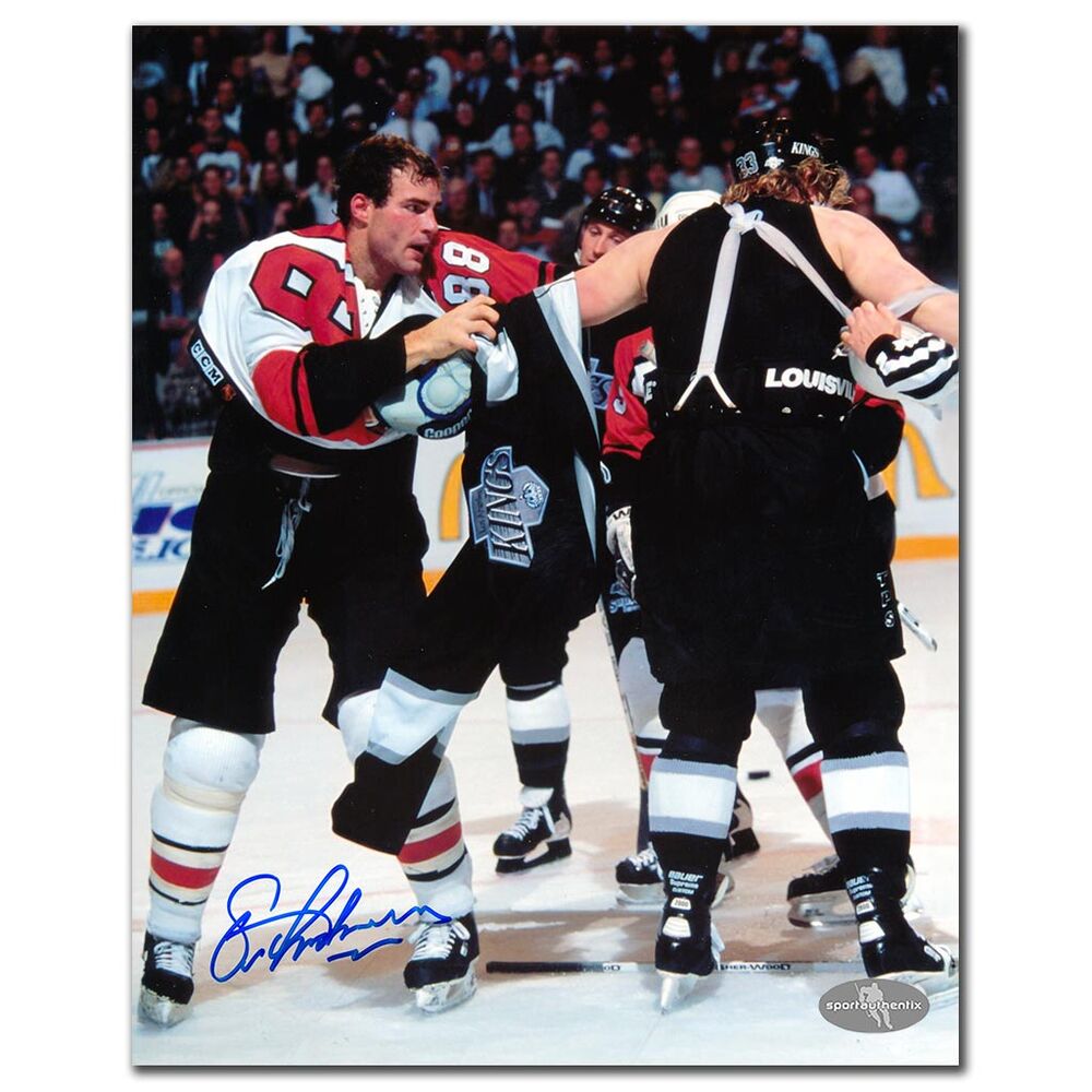 Eric Lindros Autographed Philadelphia Flyers 8x10 Photo - On-Ice Fight