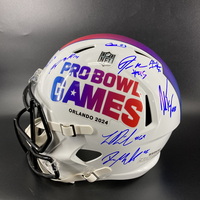 NFL - 2024 Pro Bowl Games Replica Speed Helmet Signed by Over 17 Players...