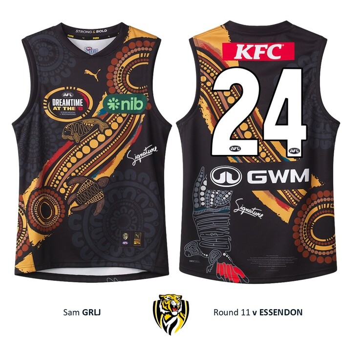 Photo of Sam Grlj #24 Richmond 2026 Dreamtime Guernsey
