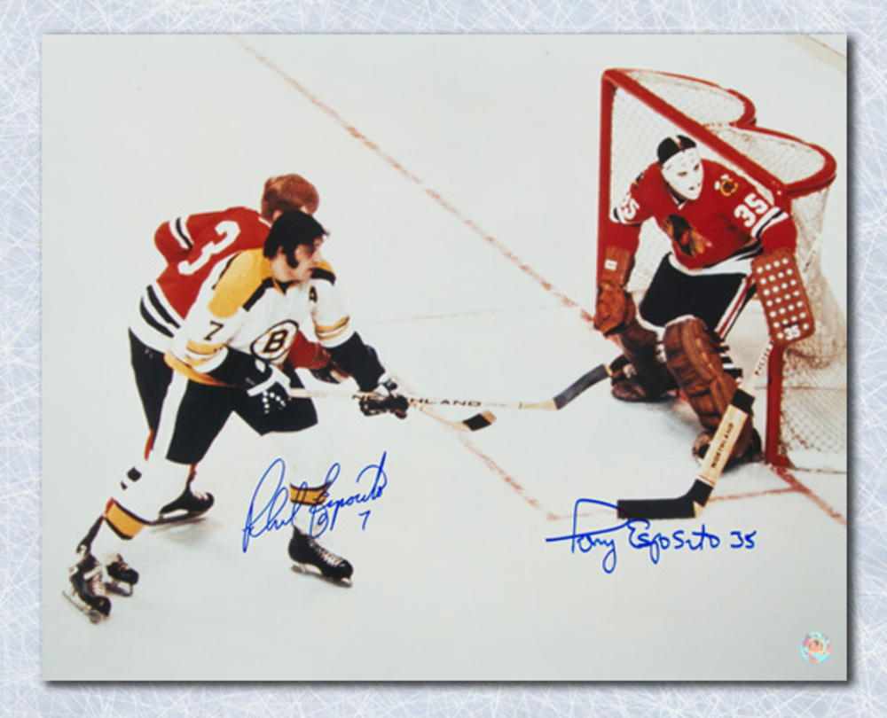 Phil Esposito vs Tony Esposito Dual Signed Hockey Brothers Rivalry