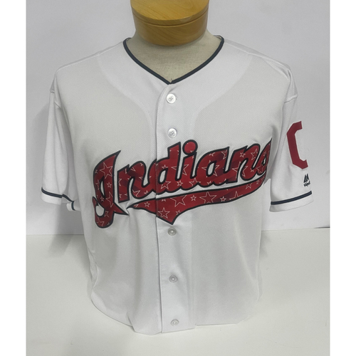 Team-Issued Jersey- Francisco Lindor- Astros at Indians- Stars and Stripes 2017 Jersey