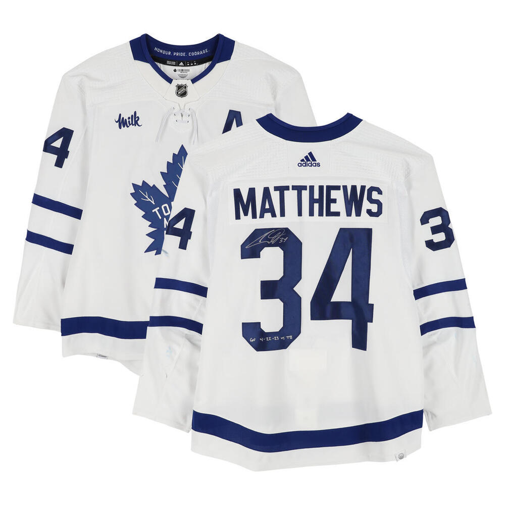 Auston Matthews Toronto Maple Leafs Autographed Game-Used #34 White Jersey vs. Tampa Bay Lightning on April 22, 2023 with 