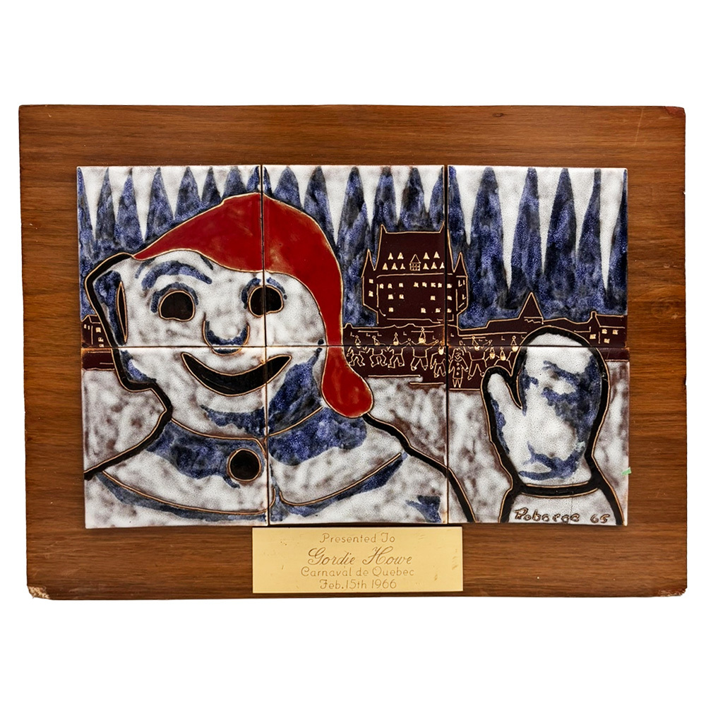 Gordie Howe's 1966 Carnivale de Quebec Plaque