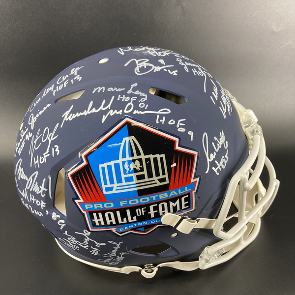HOF - Multi Signed Blue HOF Helmet With Over 23 Signatures Inc K Greene,...
