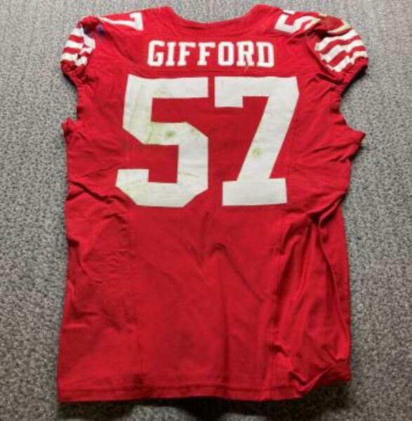 STS - 49ers Luke Gifford Game Worn Jersey (11/09/2025) Size 42 - Rec TD ...