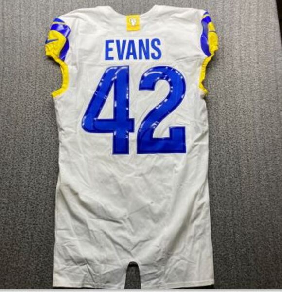 London Games - Rams Ethan Evans Game Worn Jersey (10/19/2025) Size 44 Wi...