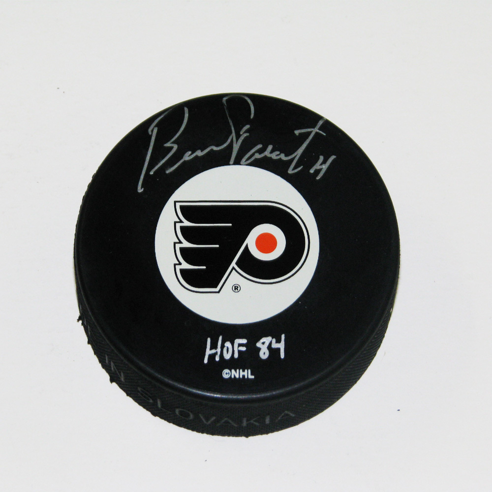 BERNIE PARENT Signed Philadelphia Flyers Puck - HOF Inscription