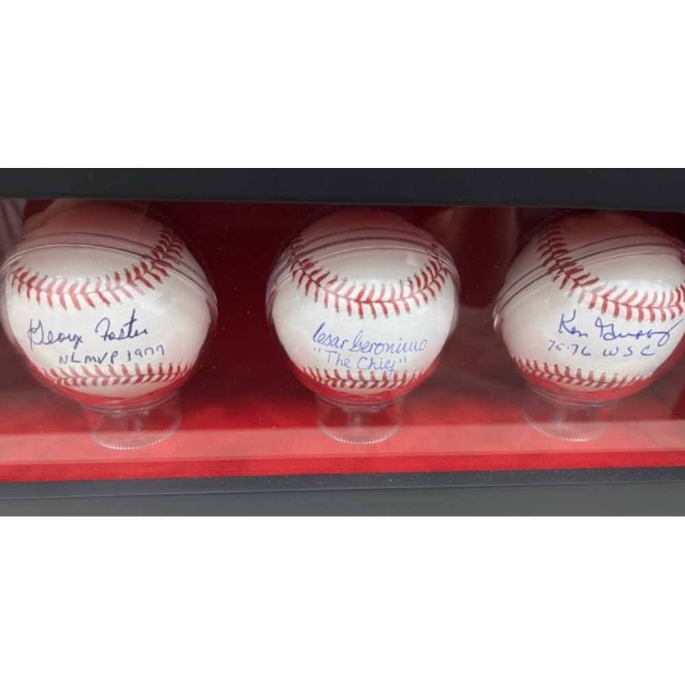 Big Red Machine 9 Ball Set - Autographed with Inscriptions and WS