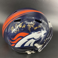 HOF - Broncos Multi Signed Replica Speed Helmet Signed by John Lynch and...
