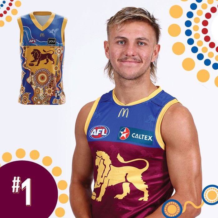 Kai Lohmann #1 Brisbane Lions Signed Player Indigenous Away Guernsey  