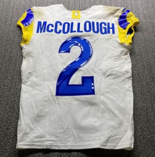 London Games - Rams Jaylen McCollough Game Worn Jersey (10/19/2025) Size...