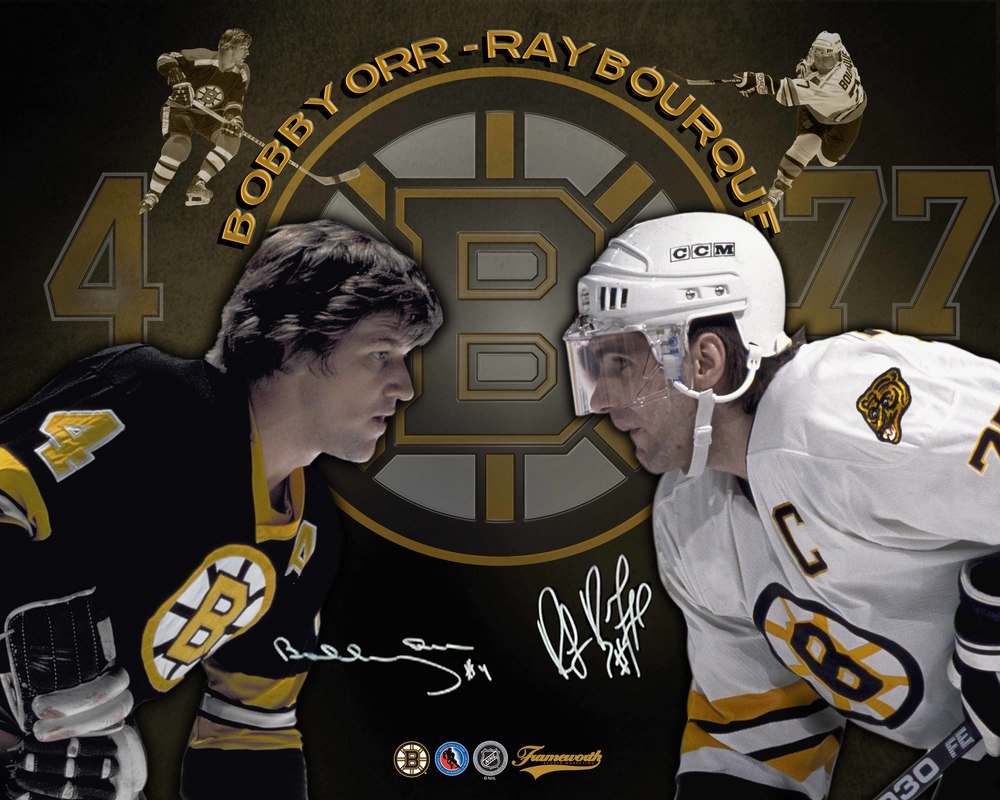 Bobby Orr & Ray Bourque - Dual-Signed unframed 16x20