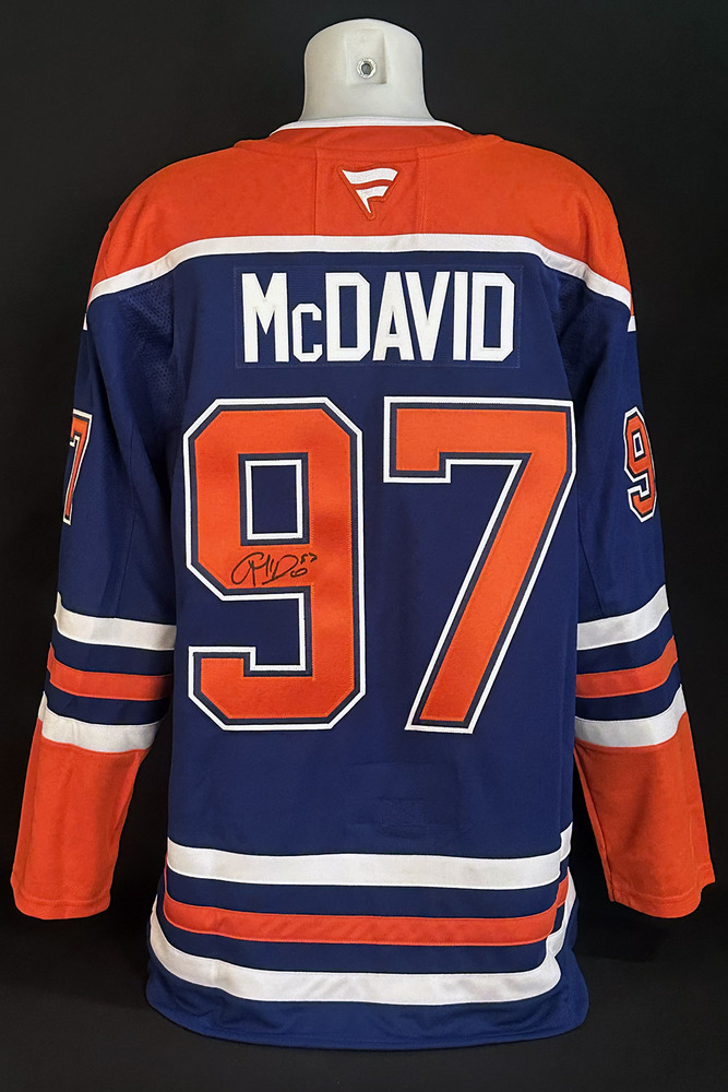 Connor McDavid #97 - Autographed Edmonton Oilers Royal Blue Fanatics Premium Replica Jersey