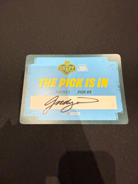Jordyn Tyson Autographed Commemorative Draft Card - First NFL Auction Of...