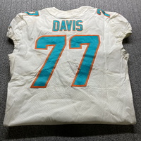 NFL - Dolphins Jesse Davis Game Used Jersey 2018 Season Size 46