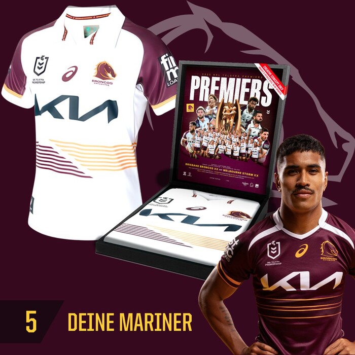 Deine Mariner #5 Brisbane Broncos 2025 Player-Issue Grand Final Jersey