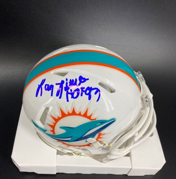 HOF - Dolphins Larry Little Signed Mini Helmet