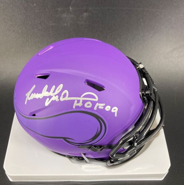 HOF - Vikings Randall McDaniel Signed Mini Helmet